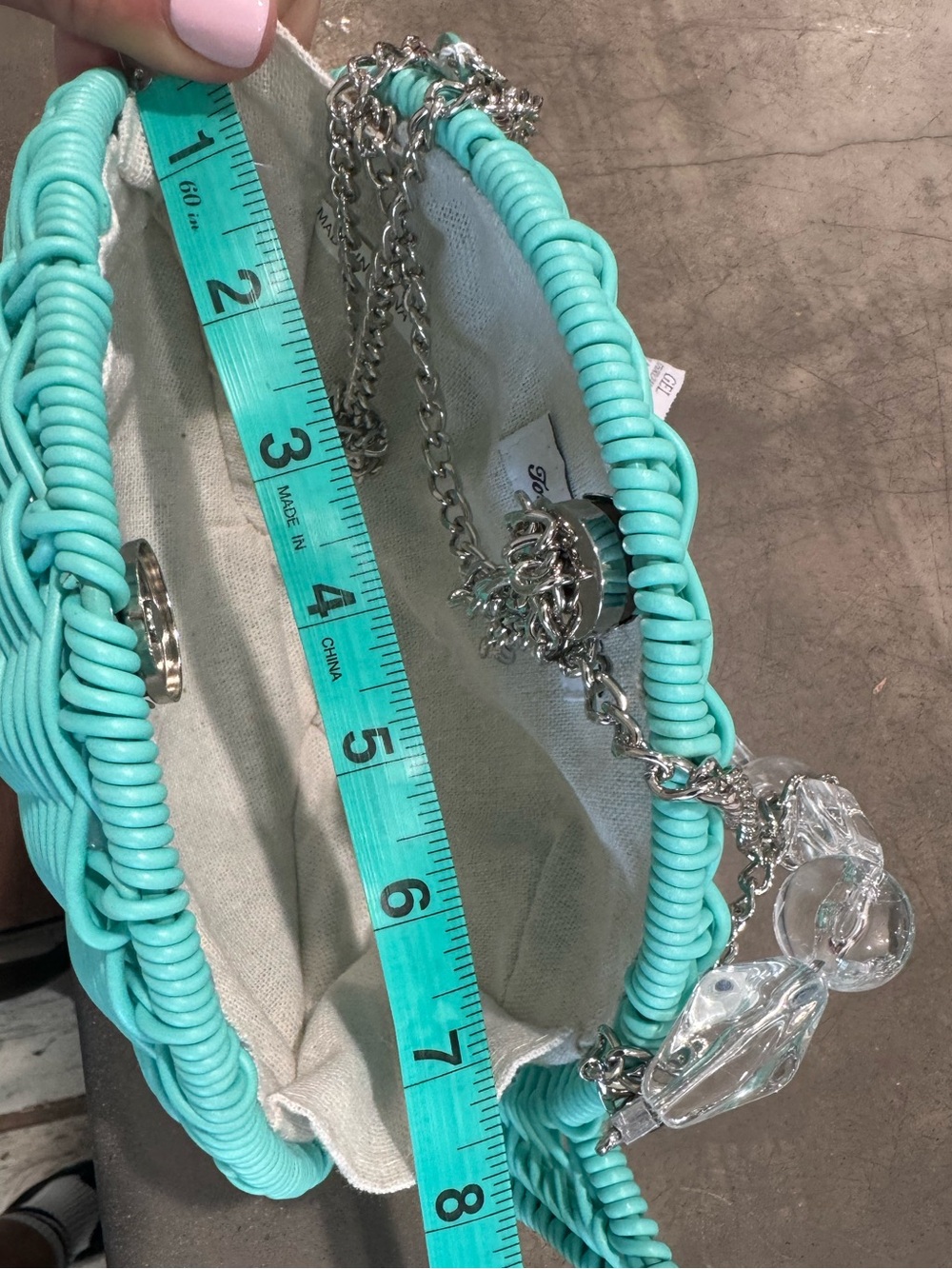 Tommy Bahama teal Woven Fish-Shaped bag:crossbody,handle or clutch!🐠versatile! - Picture 13 of 14